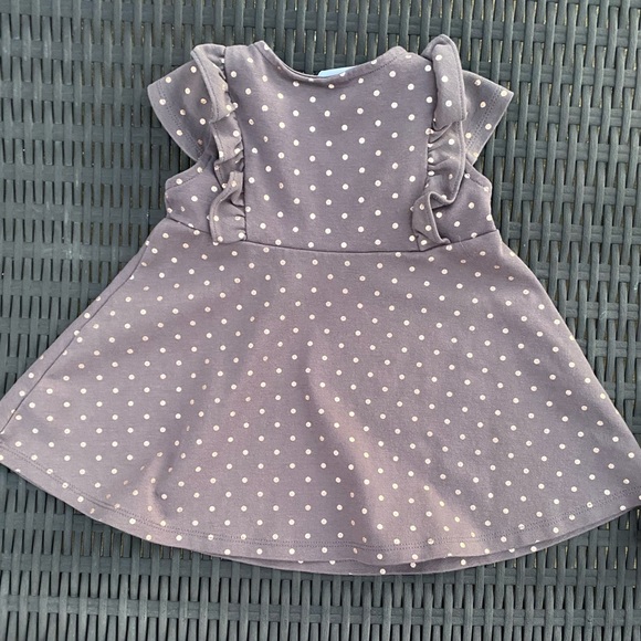 Tahari Girls Gray Gold Polka Dot Dress Size 3T - Picture 5 of 12